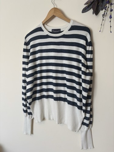 White navy striped - m&s,