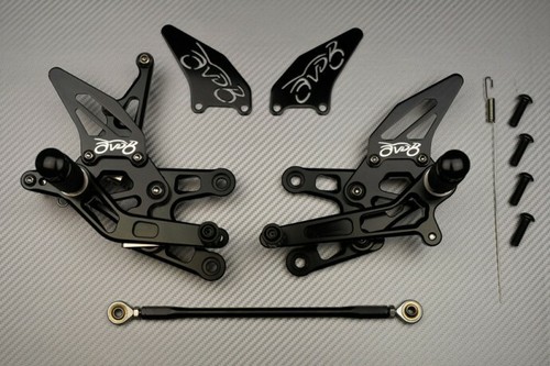 Black adjustable rearsets - black,