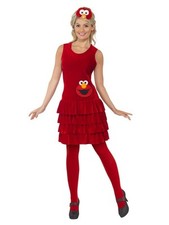 Ladies Official Sesame Street Elmo Fancy Dress Costume