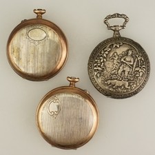 3x  Pocket watch cases Relief