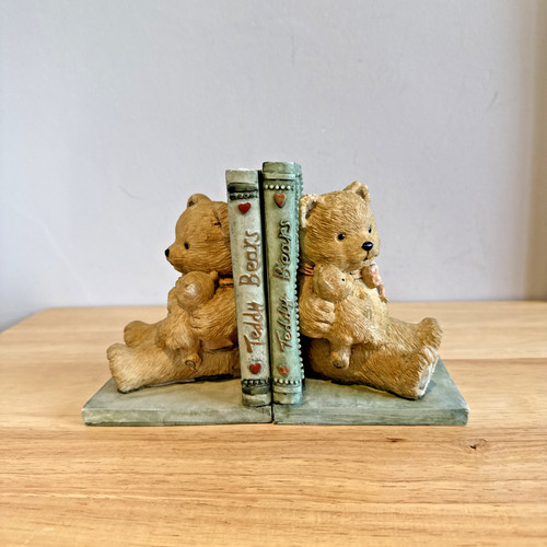 Vintage teddy bear bookends - teddy,