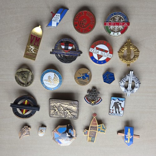 Vintage enamel ski skiing - ski,