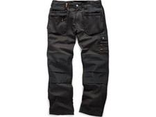 Scruffs Worker Plus Mens Work Trousers With Knee Support - Size 38S - Black  A