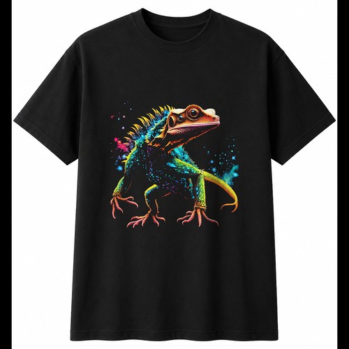 Colourful frilled lizard - colourful,