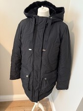 Womens black hooded & padded coat by Zara, size S (fits 10-12) great condition