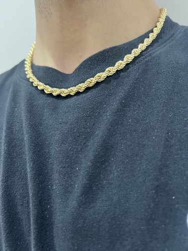 9ct yellow gold rope chain - gold,
