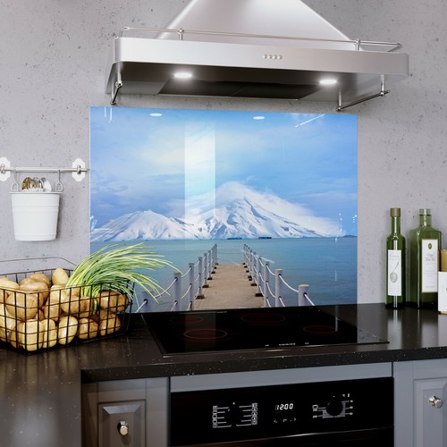 Glass splashback kitchen tile - glass,