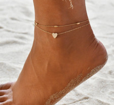 Ankle Bracelet 925 Sterling Silver plated Anklet Foot Chain Boho Beach Beads UK