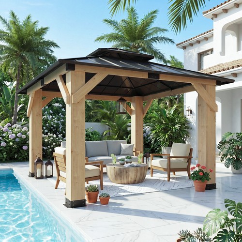 X10 outdoor hardtop wood - 10'x10'outdoor,