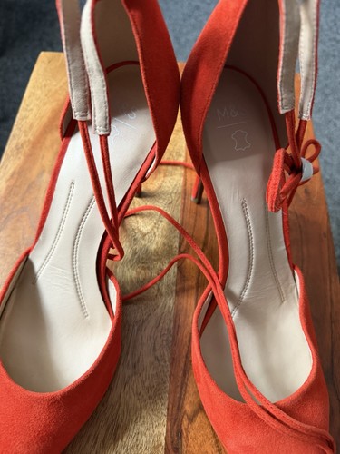 Red suede leather pointed - red,