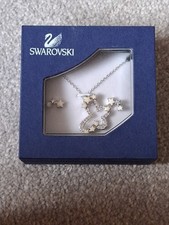 Swarovski Butterfly With Stars Necklace With Star Earrings Set New