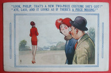 Old BAMFORTH Comic FLAPPER LADY LONG LEGS VERY SHORT SKIRT PIECE MISSING