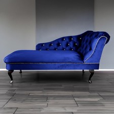 Royal Blue Velvet Chaise
