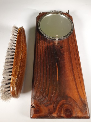 Vintage wooden hall mirror - vintage, and