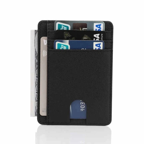 Men leather slim credit - slim,