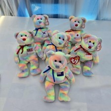 Set of Six 10 Year Anniversary Series Ty Beanie Babies - Countries Edition