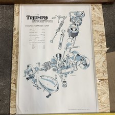 Triumph,poster,original,Tiger Cub,200,engine,1955,Automobilia,motorcycle
