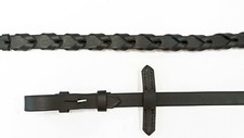 RUBBER GRIP REINS, PLAITED REINS, LEATHER REINS, PADDED REINS  BLACK/HAVANA COL.
