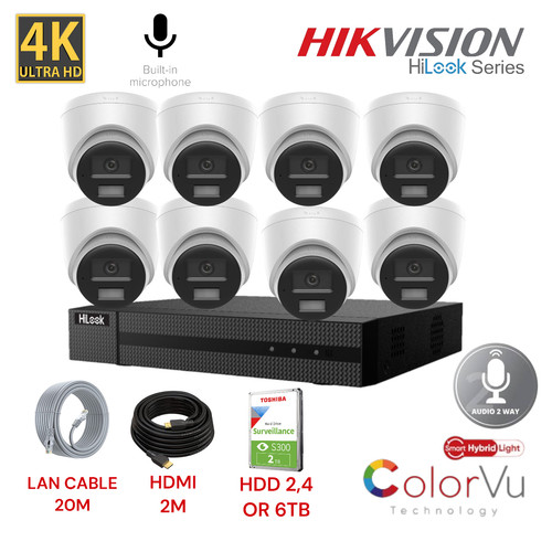 Hilook 8mp colorvu poe - 8mp,