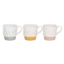 Stackable Flower Coffee Mugs