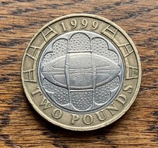 GB £2 coin 1999 Rugby World Cup