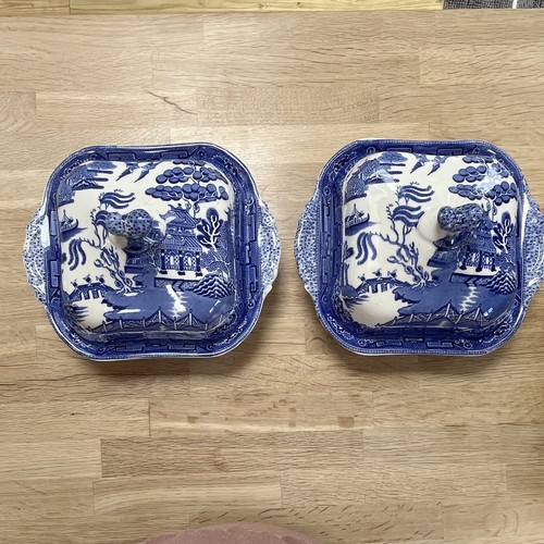 Wedgwood 2pc blue white - wedgwood,