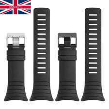35mm Watch Strap for SUUNTO CORE Black Silicone Rubber Replacement Sports Band