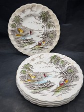 VINTAGE MYOTT LAKESIDE SET OF 6 6" SIDE BREAD SALAD PLATES COTTAGE WARE