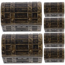  6 Pcs Mini Treasure Chest Plastic Vintage Style Small Pirate Boxes
