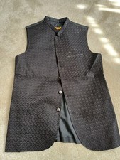 BNWT Men's Wedding Waistcoat South Asian Black  Size M