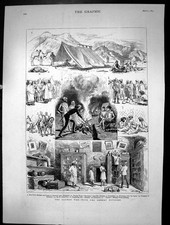 Old Print The Afghan War With The Bombay Division Mess-Tent Kitchen 1879 19th