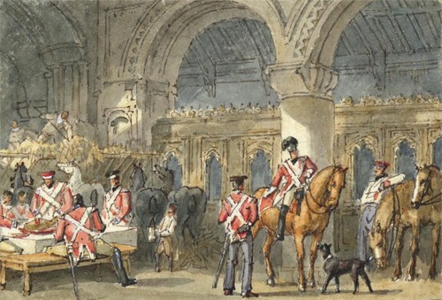 Military scene miniature - -,