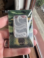 1 Oz .9999 Fine Silver Pamp Natures Grip Green Anaconda Bar Pamp Suisse Swiss!!