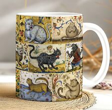 Medieval Cats Mug, Medieval Marginalia, Funny Cats Gift, Gothic Art Mug
