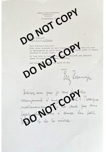 Copy letter from - from, elly