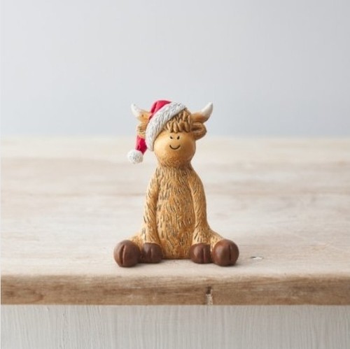 Highland cow with - highland, santa