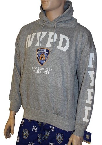 Nypd hoodie white sleeve print - white,