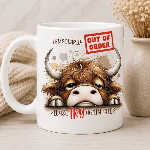 Funny highland cow - cow, mug