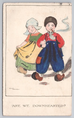 Ww1 postcard antique - ww1, girl