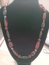 Deep Red and Black Beaded