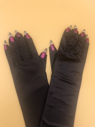 Drag queen gloves - , rhinestone