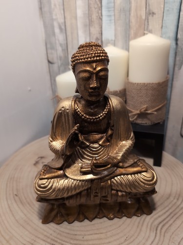 Buddha sitting resin gold - sitting,