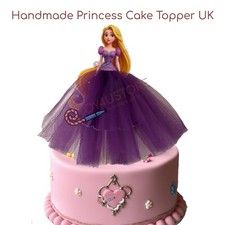 Handmade Eco Princess Rapunzel Cake Topper Organza Dress Girls  Made in UK 2025