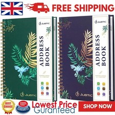 Address Book A-Z Index Tabs Hard Back Cover A5 Spiral Telephone Contact Notebook