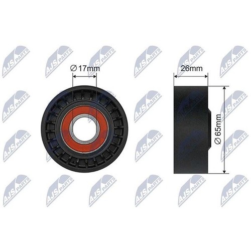 Ribbed belt tensioner pulley - v-ribbed,