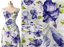 White Fabric with Large Purple
