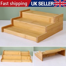 3 Tier Spice Rack Kitchen Storage Organiser Holder Shelf Free Standing Wooden D