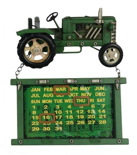 34cm green vintage tractor - green,