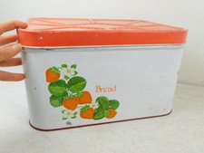 Vtg 1950s  Breadbox White Tin