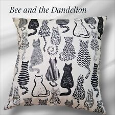 Black And White Outline Cat  Plush Cushion  COVER 45cm x 45cms